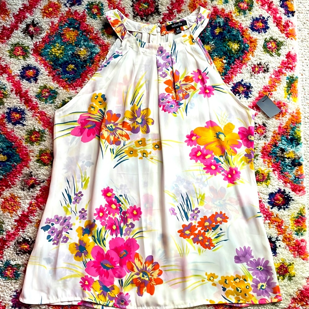 Floral Sleeveless Top - Multicolor